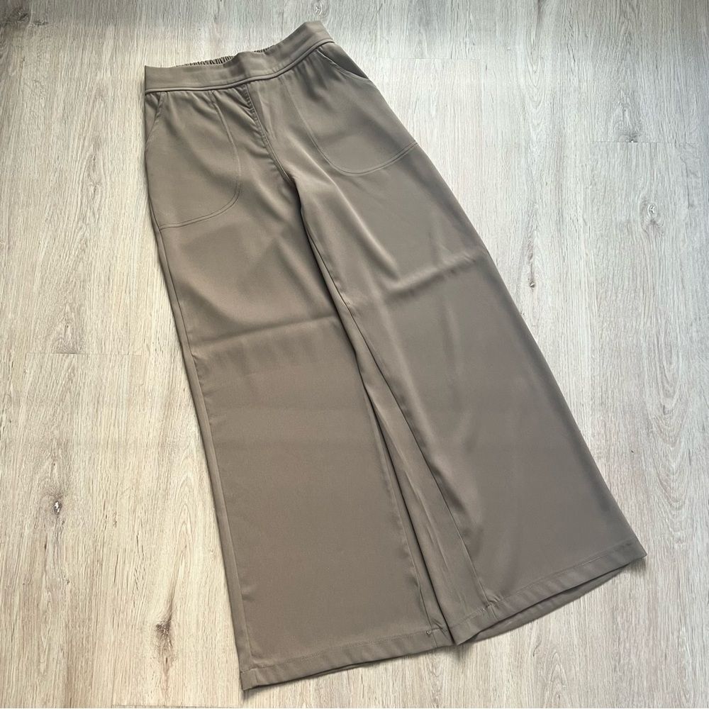 Max Studio Dress Pants Women’s XS Tan Wide Leg Stretch Trousers Pockets